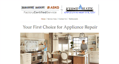 Desktop Screenshot of firstrateappliance.com